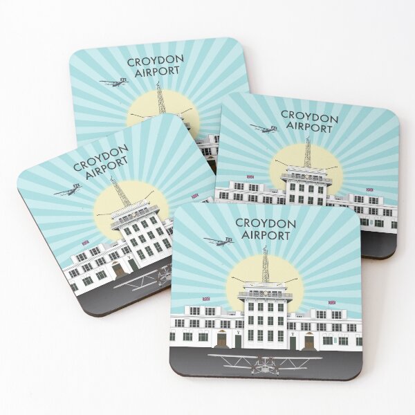 Item preview, Art Deco London Croydon Aerodrome Airside with Handley Page 42 designed and sold by Vicky Anne Vaughan.