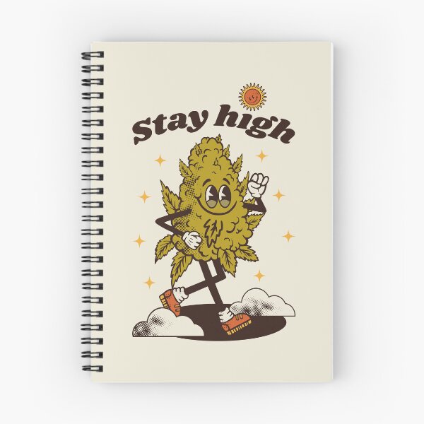 Item preview, marijuana bump character smiles and walks through the clouds, retro vector	 designed and sold by ShamanskaKate.