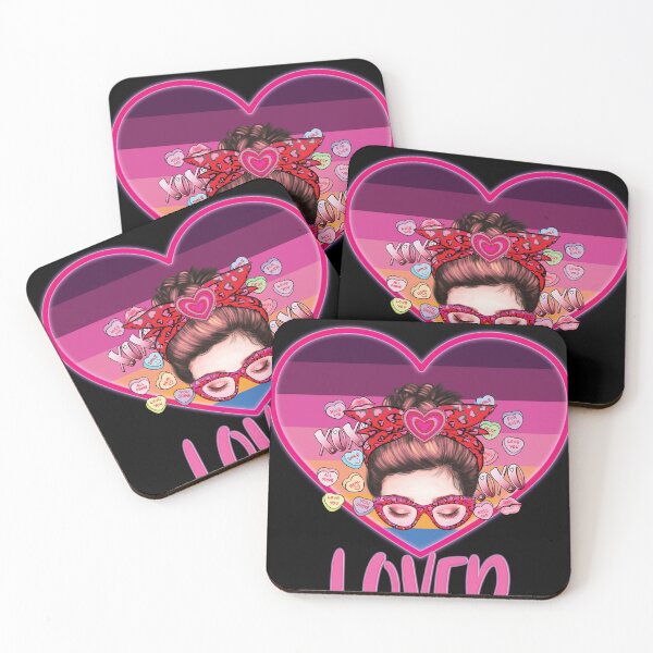 Item preview, Cute Messy Bun Loved Valentine Neon Heart designed and sold by Xx4thseasonxX.