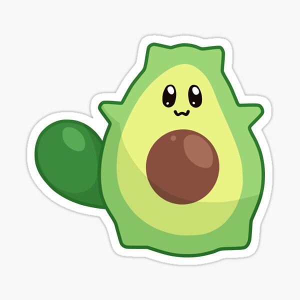 Cute funny toast and glasses, yummy Kawaii avocado' Sticker