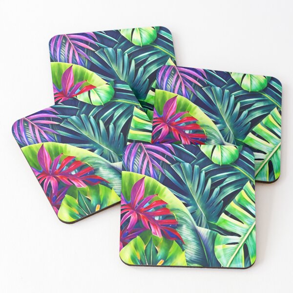 Item preview, Tropical leaves jungle landscape designed and sold by Ascooepics.