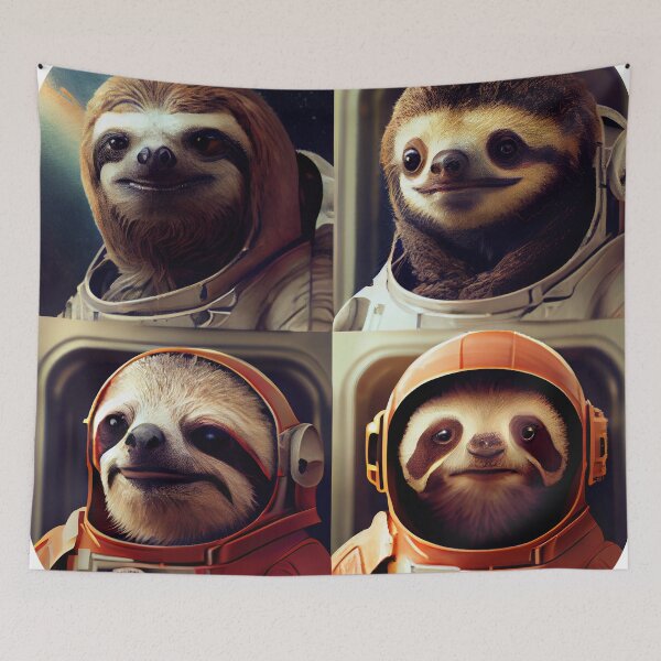Item preview, Funny Sloth Astronauts, Reach for the Stars! designed and sold by MrBeerholder.