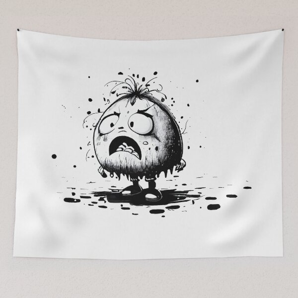 Item preview, Cartoon Little Monster Ink Character Background White designed and sold by MLArtifex.