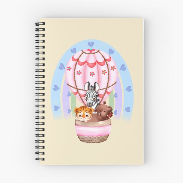 Item preview, Watercolor Safari Animals Zebra, Tiger, Hippo Hot Air Balloon designed and sold by ChicoryJunction.