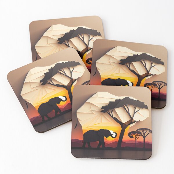 Item preview, beautiful african savana landscape, origami designed and sold by ArtificialGenes.