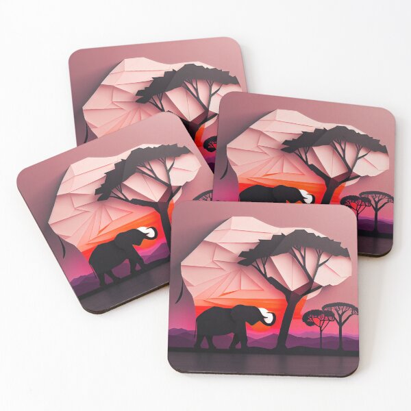Item preview, beautiful african savana landscape, origami designed and sold by ArtificialGenes.
