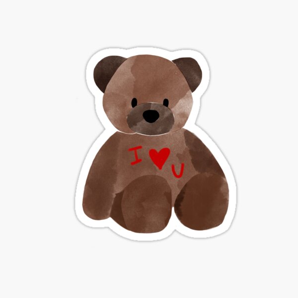 Aperçu de l'œuvre Je t'aime l'ours de la Saint-Valentin créée et vendue par thestickerbarn.