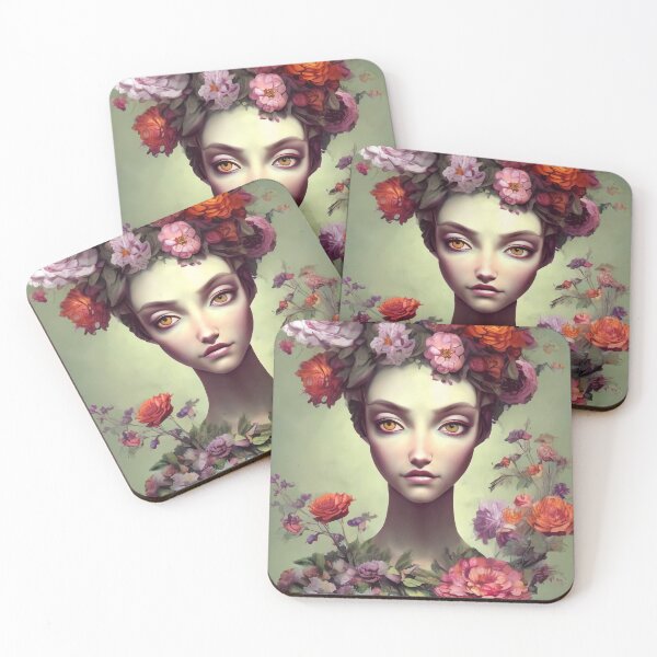 Item preview, Zara Flowery Girl Portrait  designed and sold by Kamiri.