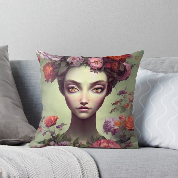 Item preview, Zara Flowery Girl Portrait  designed and sold by Kamiri.