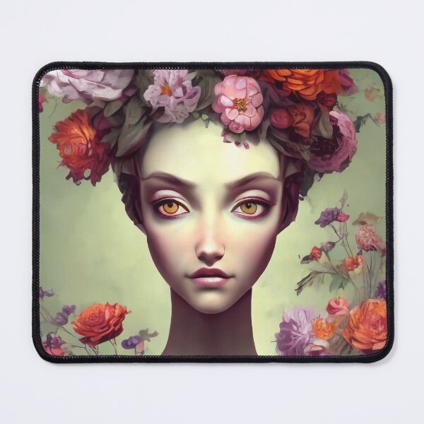 Item preview, Zara Flowery Girl Portrait designed and sold by Kamiri.