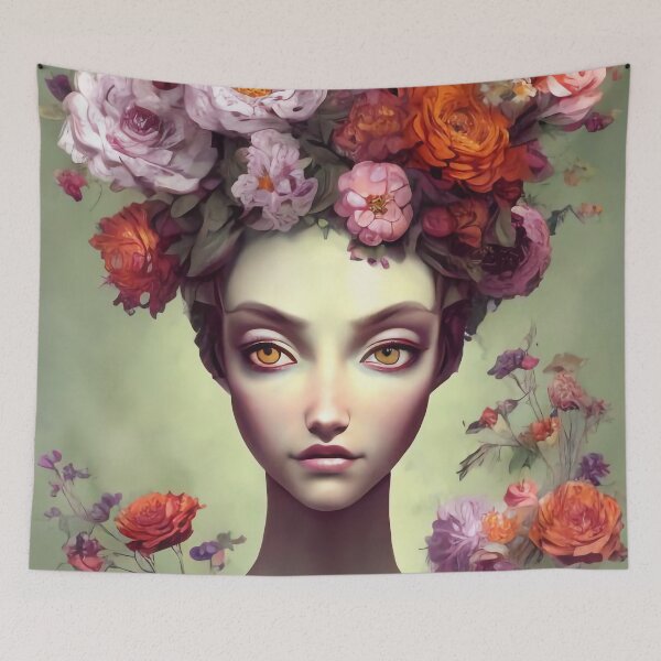 Item preview, Zara Flowery Girl Portrait  designed and sold by Kamiri.