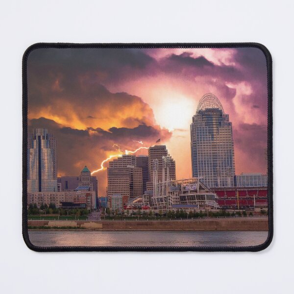 Item preview, Stormy Cincinnati Great American Ball Park designed and sold by Frankie Cat Photography.