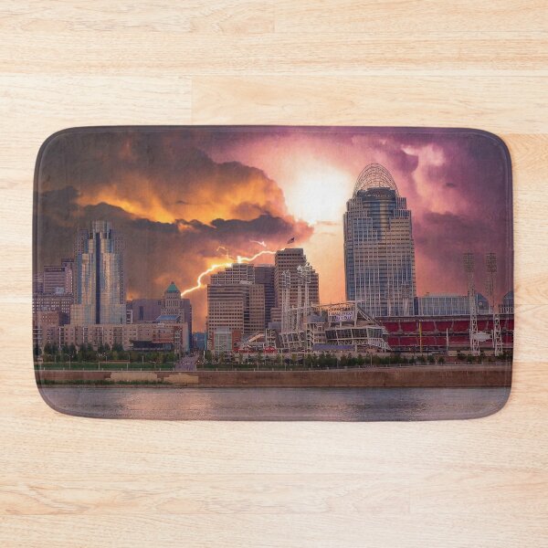 Item preview, Stormy Cincinnati Great American Ball Park designed and sold by Frankie Cat Photography.