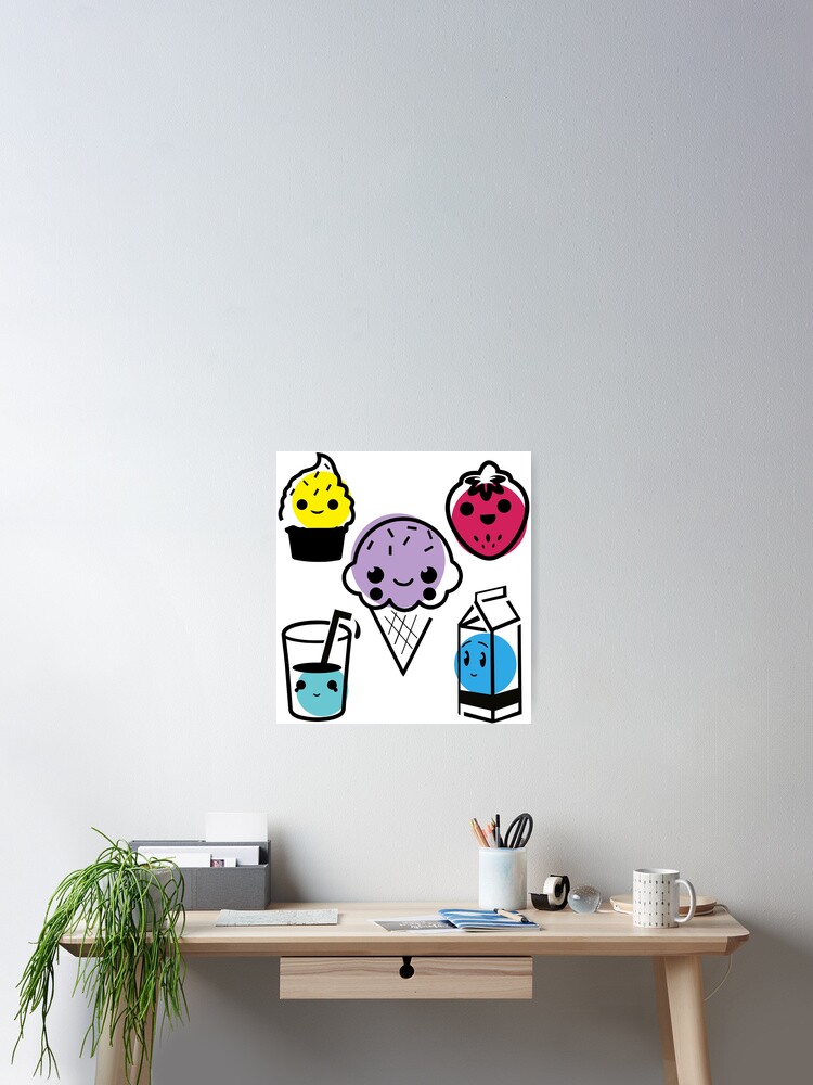 Poster Alimentos Kawaii De Quentindron Redbubble