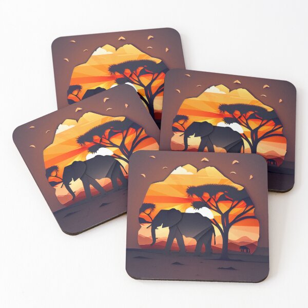 Item preview, beautiful african savana landscape, origami designed and sold by ArtificialGenes.