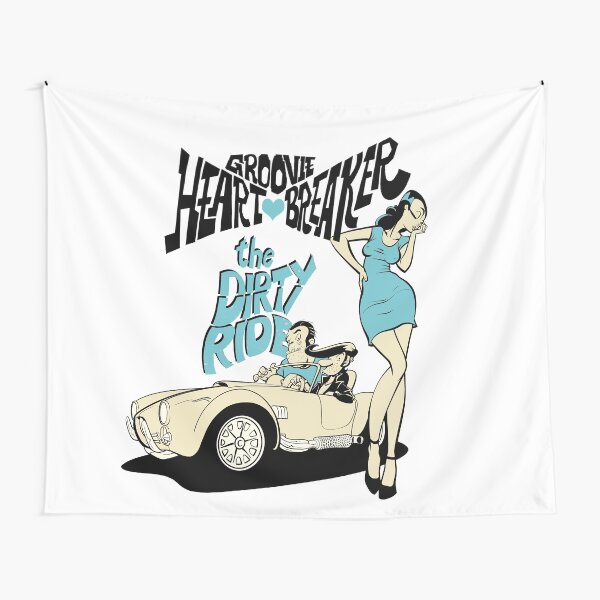 the dirty ride - blue/white Tapestry