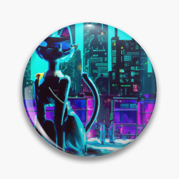 Item preview, Cyber Cat in the big tech city designed and sold by catofnimes.