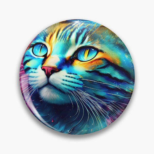 Item preview, Artistic colourful digital painting of a cat designed and sold by Graphics By Craig.