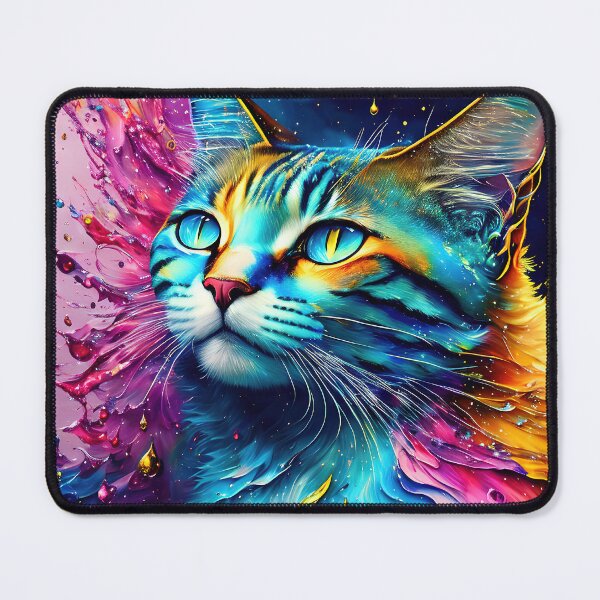 Item preview, Artistic colourful digital painting of a cat designed and sold by Graphics By Craig.