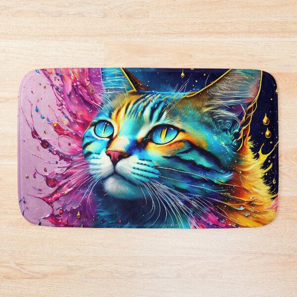 Item preview, Artistic colourful digital painting of a cat designed and sold by Graphics By Craig.