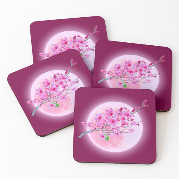 Item preview, Cherry Blossoms Over Glowing Moon; pink version designed and sold by mbuz90.