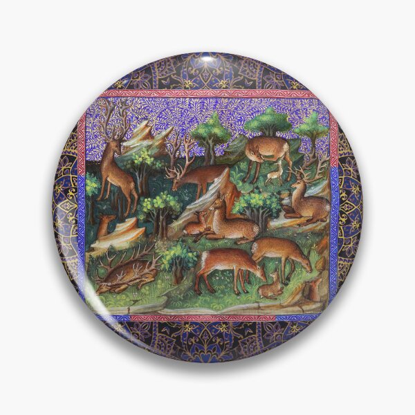 Item preview,  BOOK OF HUNTING ,REINDEERS IN WOODLAND GREENERY Medieval Miniature designed and sold by BulganLumini.