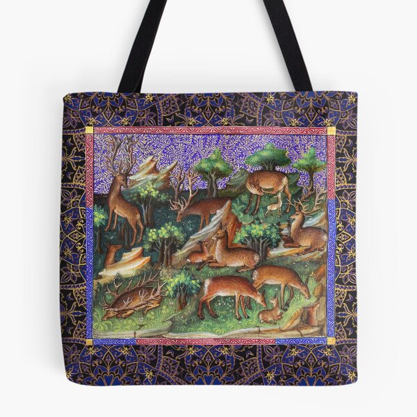Item preview,  BOOK OF HUNTING ,REINDEERS IN WOODLAND GREENERY Medieval Miniature designed and sold by BulganLumini.