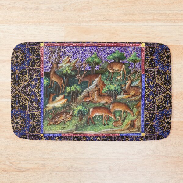 Item preview,  BOOK OF HUNTING ,REINDEERS IN WOODLAND GREENERY Medieval Miniature designed and sold by BulganLumini.