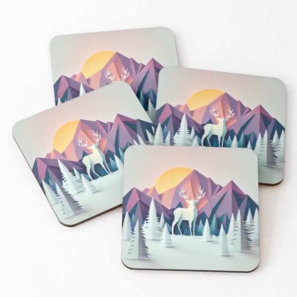 Item preview, beautiful winter landscape, origami designed and sold by ArtificialGenes.