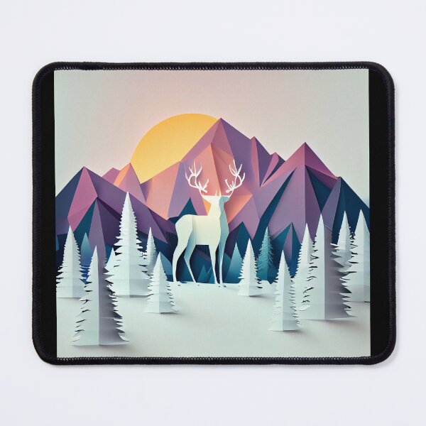 Item preview, beautiful winter landscape, origami designed and sold by ArtificialGenes.