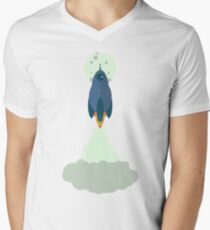 Cartoon Spaceship - Highest Quality Vector Graphic Men's V-Neck T-Shirt