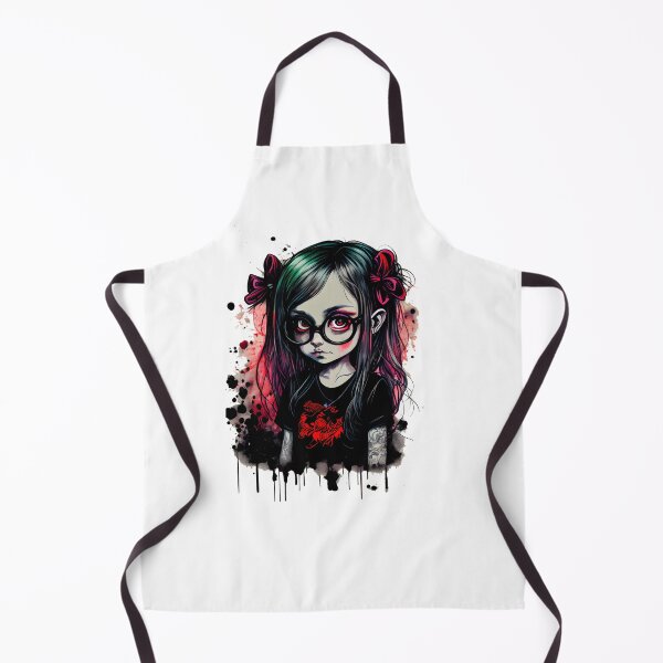 Item preview, Cartoon little girl with goth style glasses at school designed and sold by MLArtifex.