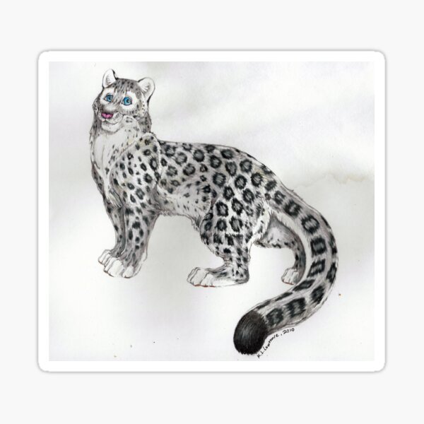 Happy Snow Leopard Sticker