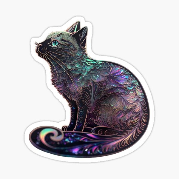 Item preview, Holographic Glitter Cat designed and sold by newdreamsss.