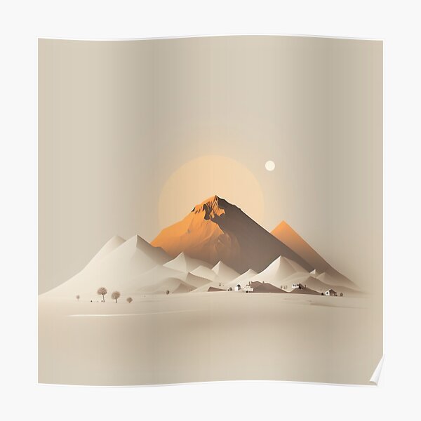 Beautiful boho style landscape Poster