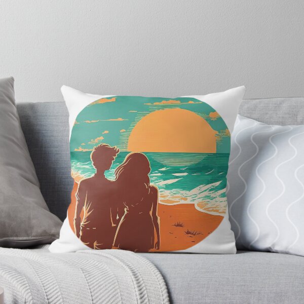 Item preview, Honeymoon Walk on the Beach - Happy Hearts 41 | Colorful Cartoon Love designed and sold by Sunchaser World.