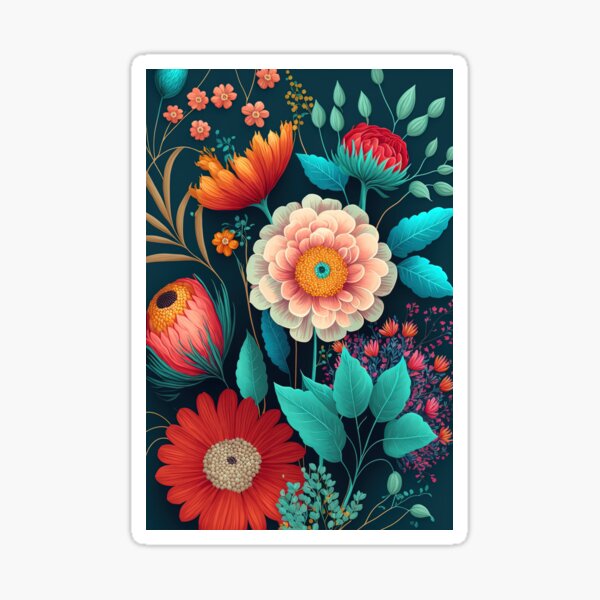 Vista previa del artículo con la obra «Florales», diseñado y vendido por Kioussy.