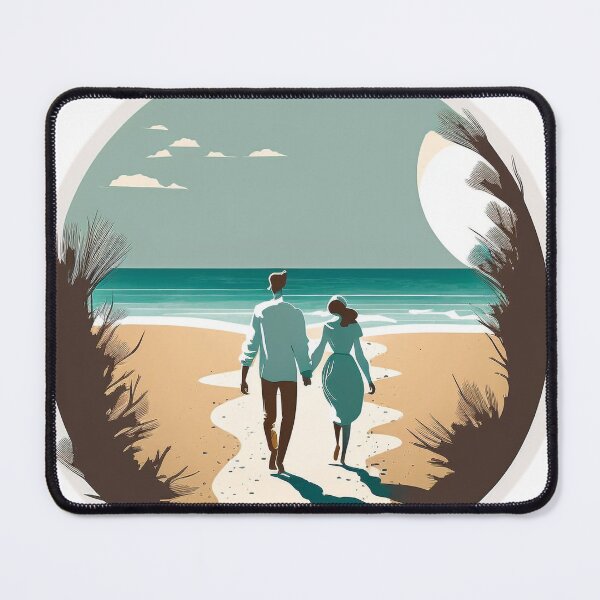 Item preview, Honeymoon Walk on the Beach - Happy Hearts 43 | Colorful Cartoon Love designed and sold by Sunchaser World.