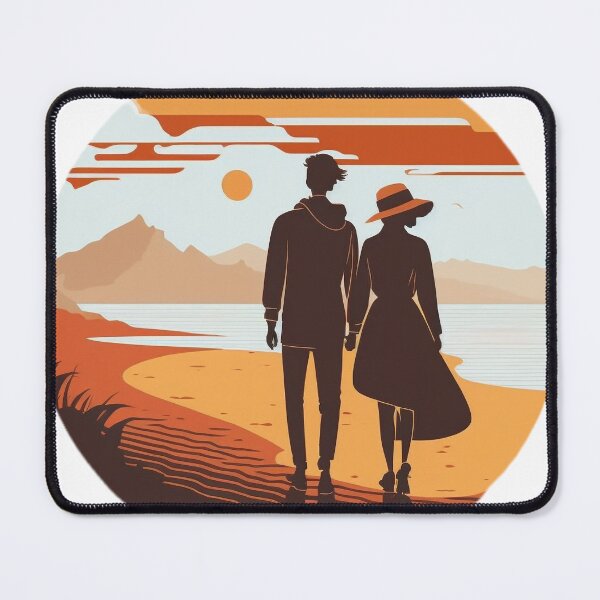 Item preview, Honeymoon Walk on the Beach - Happy Hearts 44 | Colorful Cartoon Love designed and sold by Sunchaser World.