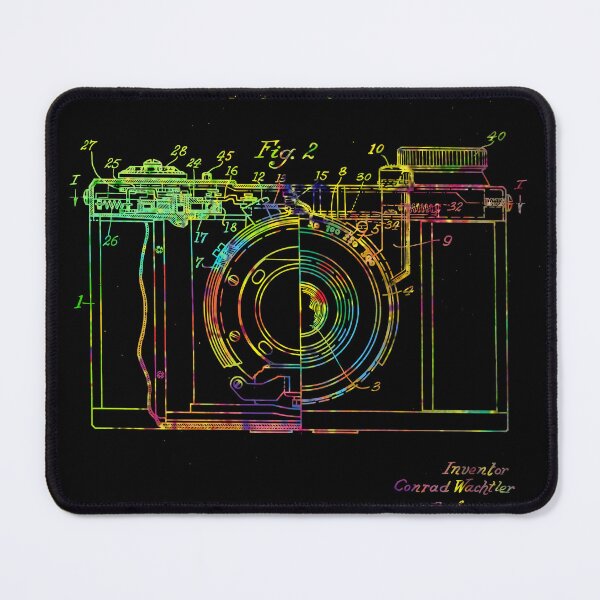 Item preview, vintage camera Patent art colorful Drawing-vintage camera Blueprint-1937 antique camera patent art drawing designed and sold by ismdesigner.