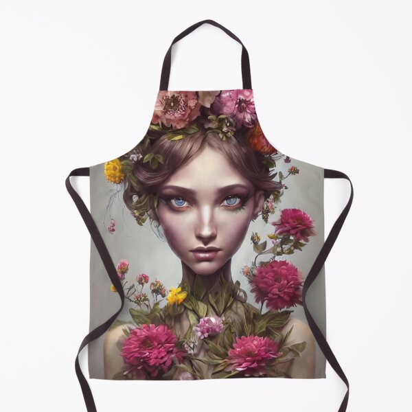 Item preview, Zena Flowery Girl Portrait designed and sold by Kamiri.