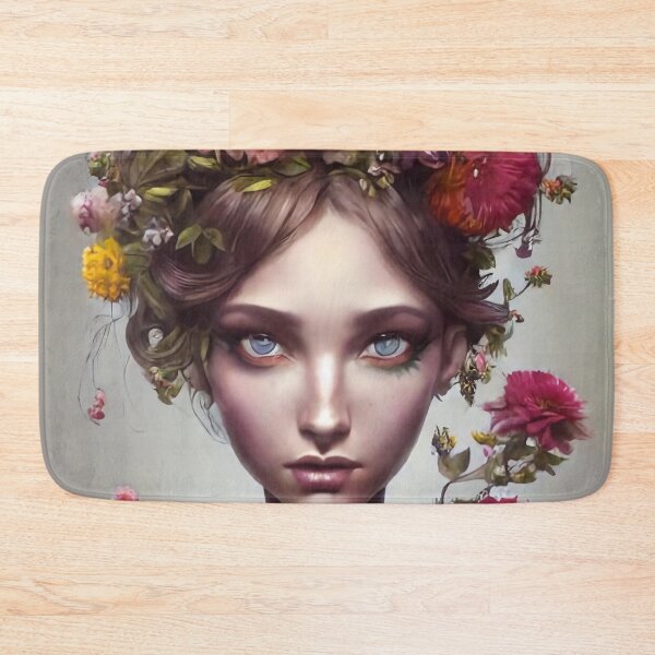 Item preview, Zena Flowery Girl Portrait  designed and sold by Kamiri.