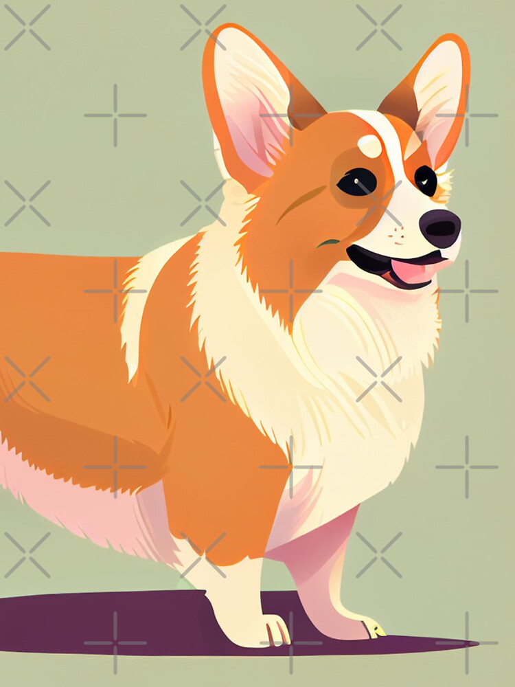 Aperçu 4 sur 4. Coque iPhone avec l'œuvre Flat Happy Corgi Cartoon Digital Painting créée et vendue par CodeAndColors.
