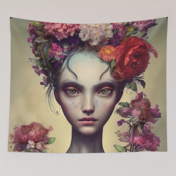 Item preview, Zita Flowery Girl Portrait  designed and sold by Kamiri.