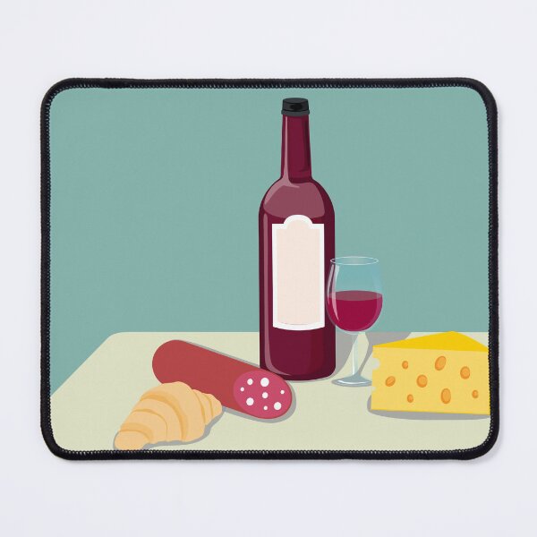 Item preview, Vector food still life with wine and sausage designed and sold by Familyshmot.