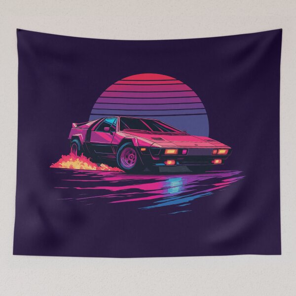 Item preview, Synthwave sportscar Fiero Drifting designed and sold by ChasmicArt.