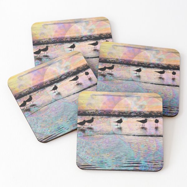 Item preview, Gulls At Dusk Coastal Beach Art by Sharon Cummings designed and sold by Sharon Cummings Art.