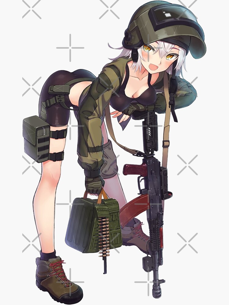 Anime Girl Stickers Anime Soldier Sticker Kawaii Stickers Anime Military  Girl Sticker Cosplay Stickers Personal Use Gift 