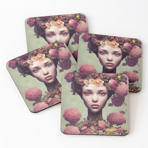 Item preview, Zulema Flowery Girl Portrait  designed and sold by Kamiri.