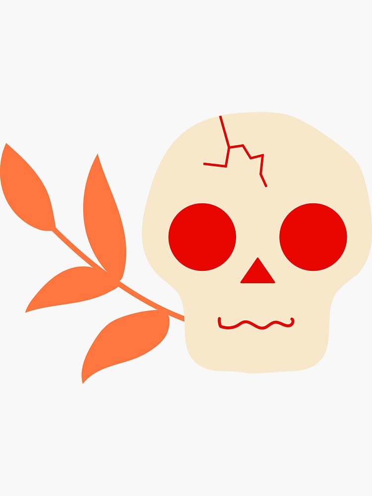 Stoic Skull With Plant Memento Mori Sticker For Sale By Stoicjimny